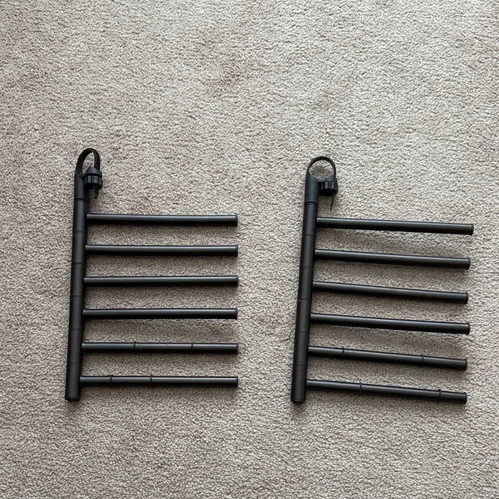 Brown Metal Multi-Bar Clothing Hangers Set Space Saver. organizer